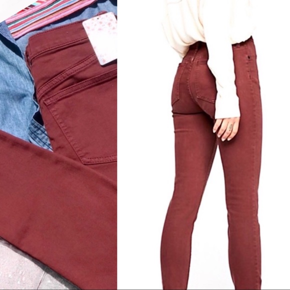 Free People Hi Waist Long Stretch Jeans NWT - Picture 6 of 14